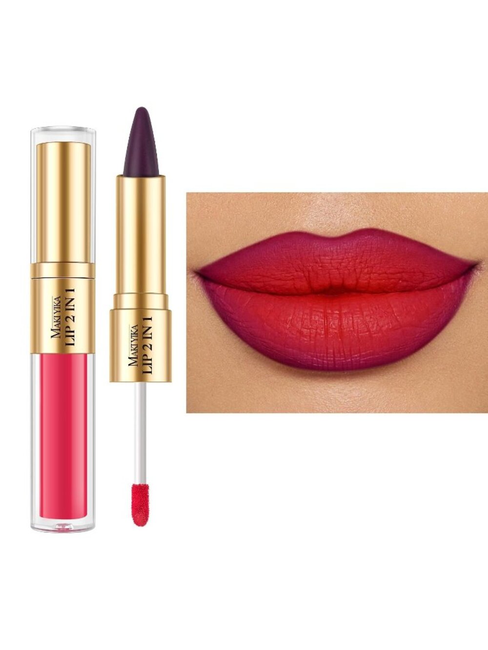 Women's LGA10 2-in-1 Long Lasting Ombre Lips Double-Ended Matte Liquid Lipstick